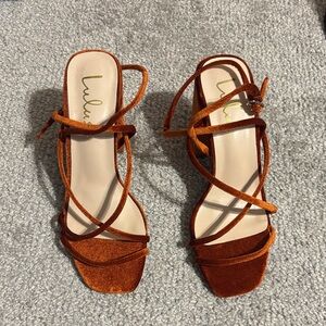 Lulu's Rust Strappy Heels